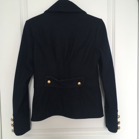 Guess Navy Coat with Gold Buttons and Velvet Dtls - Picture 7 of 7